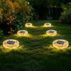 Solar Ground Light Outdoor Flat Solar Powered Disc Light IP68 Waterproof Pathway Light for Garden Yard Lawn Walkway Driveway Landscape Lighting