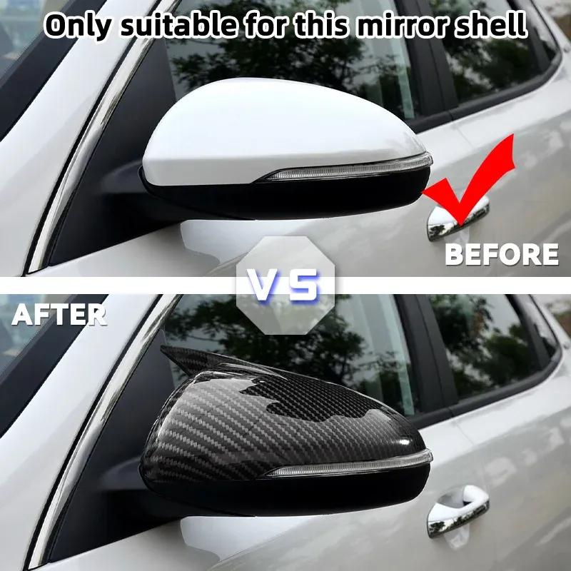 For Kia Optima K5 2016- Car Sticker Rearview Side Mirror Cover Wing Cap Exterior Door Rear View Case Trim Carbon Fiber Look