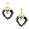 Les Trésors De Lily [L7887] - Gold Plated 'Love' Black Ceramic Gold Earrings - 12x12 Mm