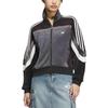 Adidas Originals AW24 Jahr der Schlange Limited Edition Gestreifte Bequeme Hautfreundliche Langarmjacke Damenjacke Schwarz Dunkelgrau JL8442