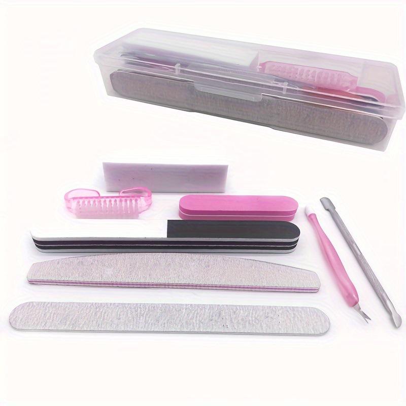 

Nail Art Kit: Polishing & Cleaning Tools with File, Steel Pusher, and Compact Storage Box