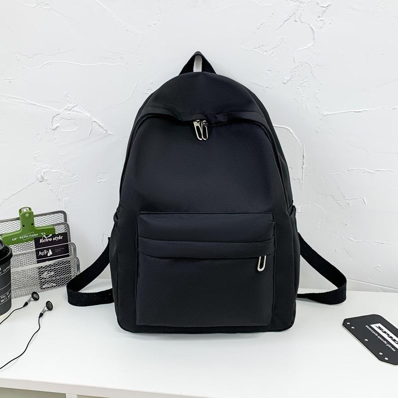Schoolbag New Solid Color Versatile Backpack Leisure Travel Commuter Backpack Large Capacity Lightweight Student School Bag
