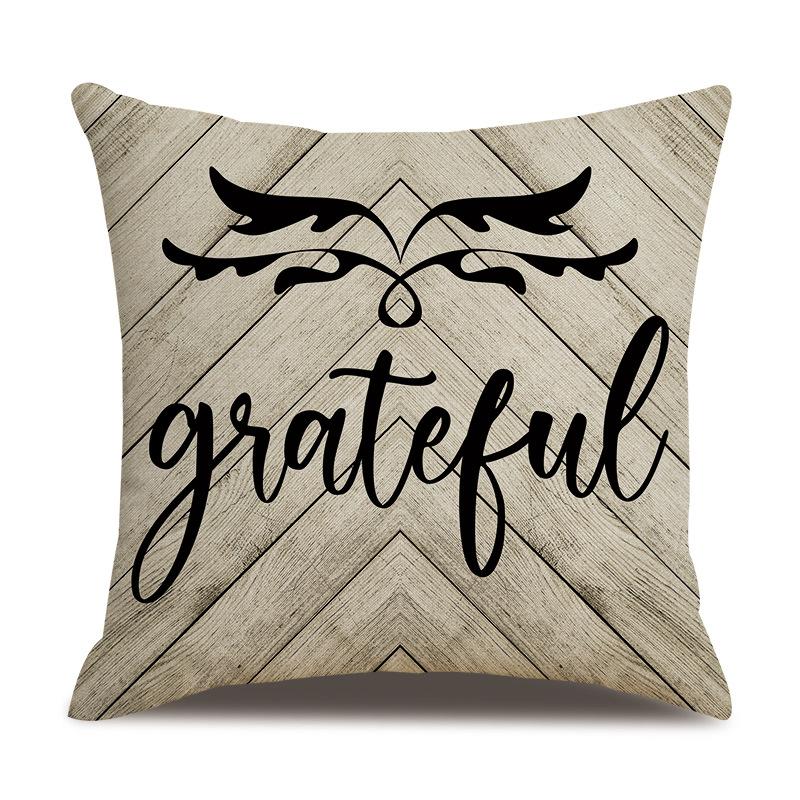 Thanksgiving Linen Pillow Case Autumn Pumpkin Print Supply Pillow Cushion Cover Premium Durable Quality Useful