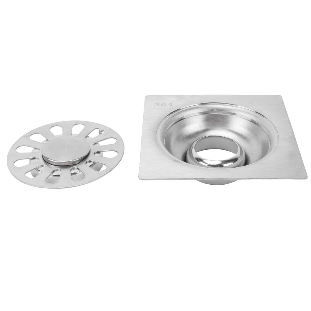 Square Floor Drain Set 304 Stainless Steel Shower Drain For Bathroom Kitchen 10x10cm