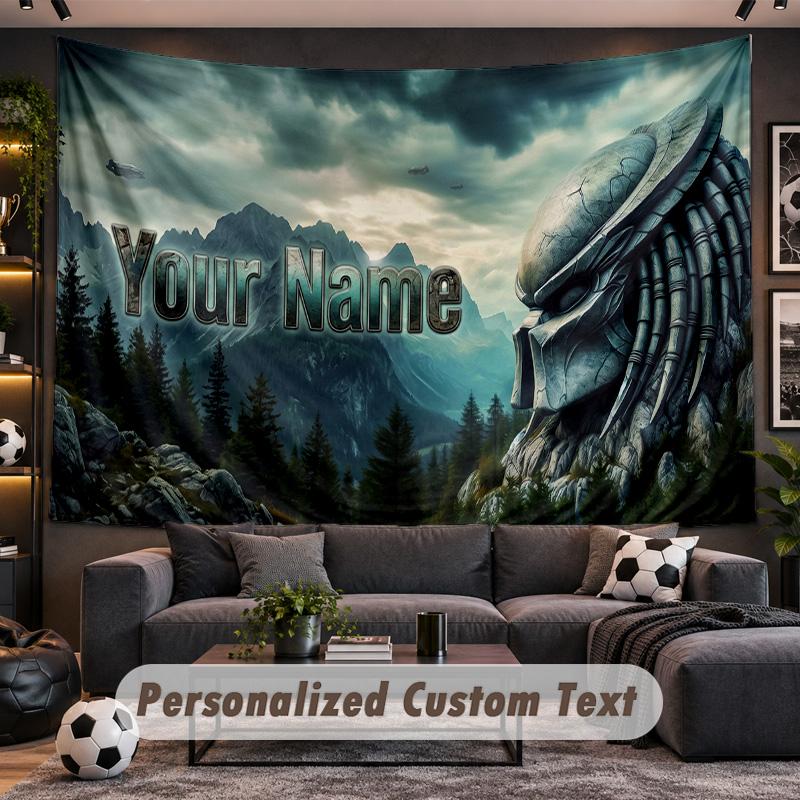 Predator Personalized Tapestry Support Custom Name, Wall Art Home Decoration