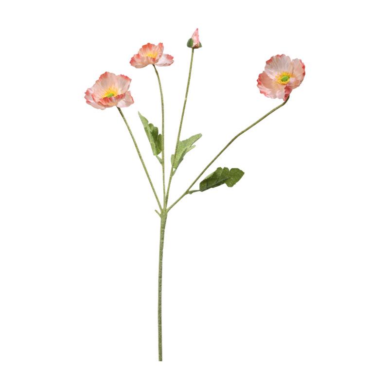 Poppy Artificial Flower Arrangement for Weddings and Home Decor - Silk, Flocked, Fake Ornament.