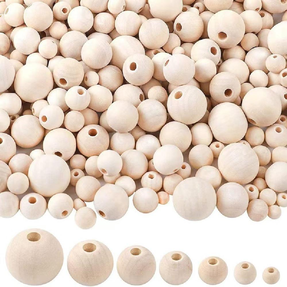 Natural Wooden Beads Dia 6mm-30mm Eco-Friendly Wood Loose Spacer Beads for Jewelry Findings Making Accessories DIY