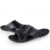 Fashion Big Size Men Slippers Summer Fashion Genuine Leather Casual Slides Street Fashion Beach Shoes Black Cow Leather Sandals