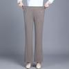 High-Waisted Loose Casual Women's Pants: Straight Leg, Elastic Waist, Wide Leg, Spring Style for Middle-Aged and Elderly