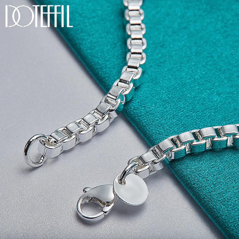 Brățară cu lanț în carouri de argint 925 de 4 mm Cadouri de nuntă