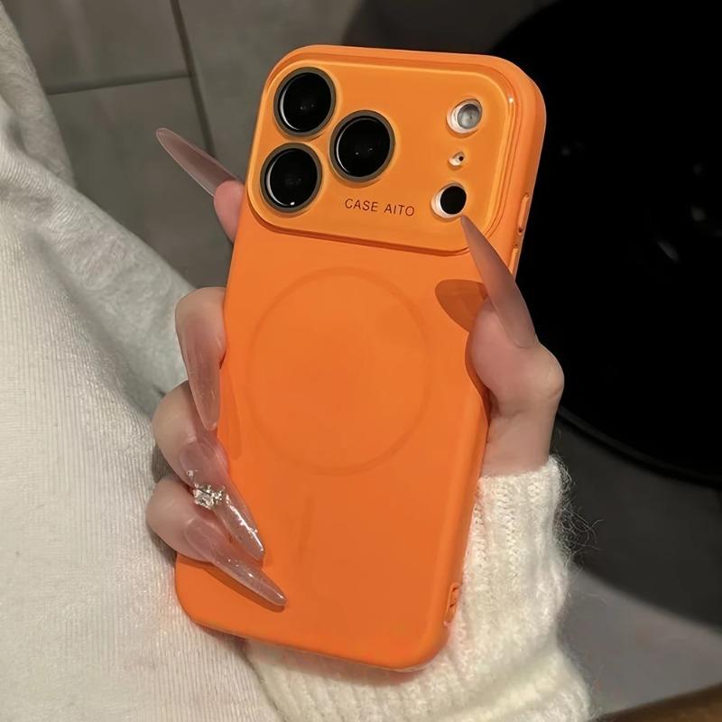 Large Window Magnetic Liquid Silicone Case For iPhone 17 Air 16 15 14 13 Pro Max For Magsafe Wireless Charge Matte Protect Cover