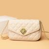 Trendy Women's Bag Soft Leather Texture Chain Bag for Women's Fashion Versatile One-shoulder Crossbody Small Square Bag Embroidered Diamond Bag