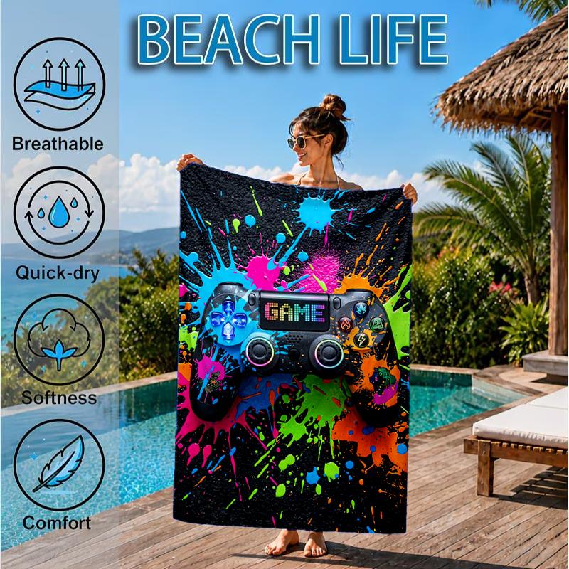 Colorful Gaming Adventure Beach Towel, Microfiber Beach Towel, Perfect For Pool, Beach, Travel, Home Decor Beach Party Fan Gifts