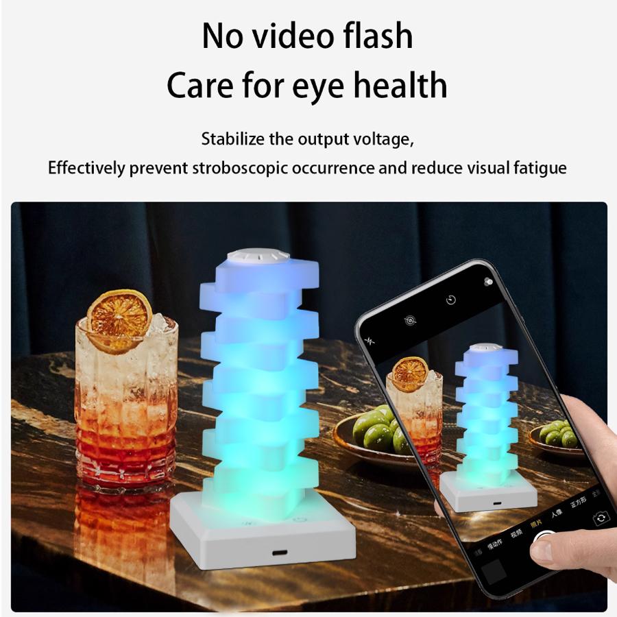 Creative DIY Adjustable RGB Magic Cube Night Light, USB Home Bedroom Game Room Dimming and Color Changing Bedside Lamp