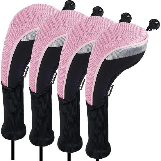 Andux 4pcs/Pack Long Neck Golf Hybrid Club Head Covers Dial No. Tag CTMT-02