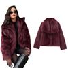 Winter European and American new short artificial fur imitation fox water mink fur jacket large lapel thermal top