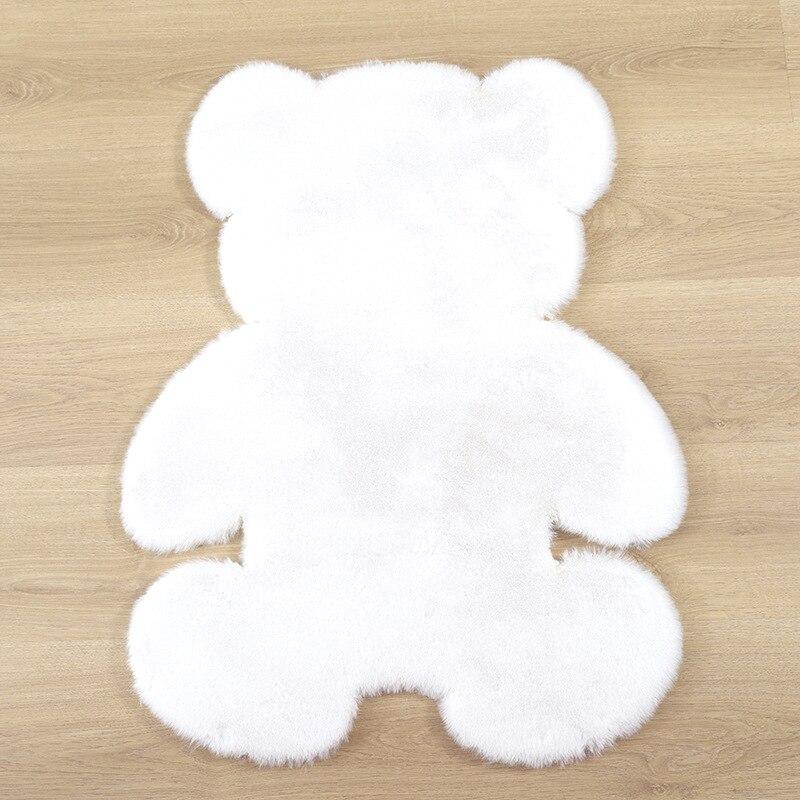 1 Stück Bärenteppich, superweicher Teppich, modernes Wohnzimmer, Schlafzimmer, rutschfeste Matte, flauschige Bodenteppiche, Dekorteppiche, weiß, braun, Kinderfußmatte WBL