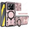 Cache-objectif coulissant pour coque Xiaomi POCO M8 / M8 Pro 5G avec support anneau magnétique Protection Capuchon de coque de téléphone