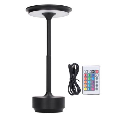 LED Table Lamp Rechargeable 16 Color Portable Modern Metal RGB Desk Light with Remote Control for