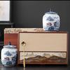 Retro Ceramic Tea Canister: Moisture-Proof Storage for Black & Green Tea - High-End Double Jar for Home or Gift Use