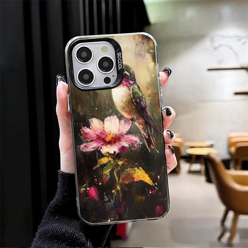 Bird Oil Painting Style Soft Phone Case for iPhone 15 16 17 Pro Max 17Air 16E 14 Plus 13 12 Mini Shockproof Cover Back Shell