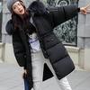 Chaqueta acolchada de algodón, abrigo de pan de longitud media para mujer, chaqueta acolchada de algodón con cuello de piel grande, nuevo abrigo engrosado