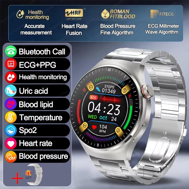 2025 Neue Präzise Blutfette Harnsäure Smartwatch Für Männer EKG+PPG Uhr Outdoor Sport Bluetooth Anruf Gesundheit Smartwatches