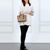 Coach Mollie Metallic Logo Imprint Charm Coated Canvas And Smooth Leather Tote Bag Women tote bags Brown C4250-IMCBI