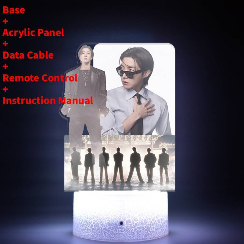 Lumină de noapte LED pentru concertul de revenire al turneului mondial BTS cu telecomandă pentru decorarea camerei și cadou de colecție