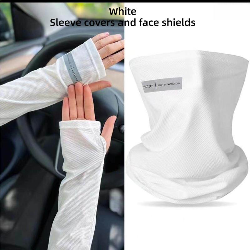 1 Set Protective Cover,Scarf Sleeve,Ice Silk Sunscreen Hanging Ear Neck Cover,Men's Summer Anti Sun Protection,Lightweight Full