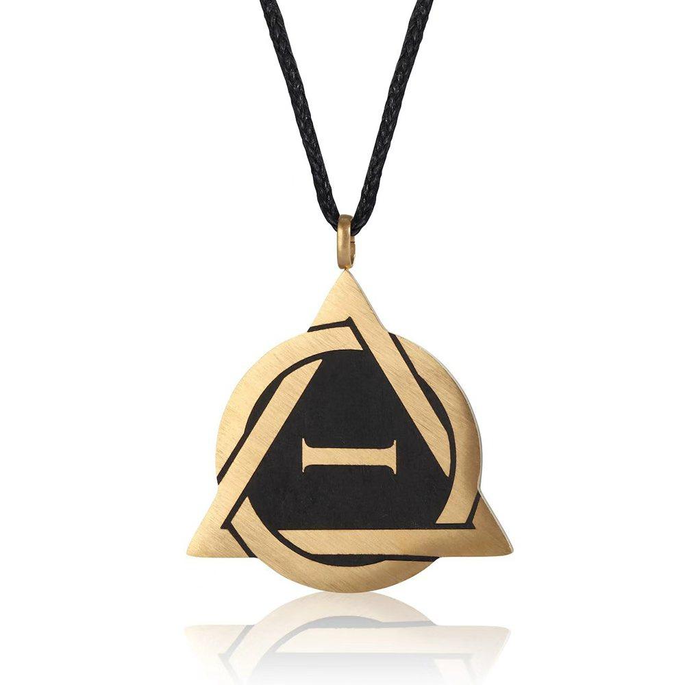 Men Therian Stainless Steel Necklace New Therian Pride Symbol Geometric Pendant Neck Chain Punk Jewelry Gifts