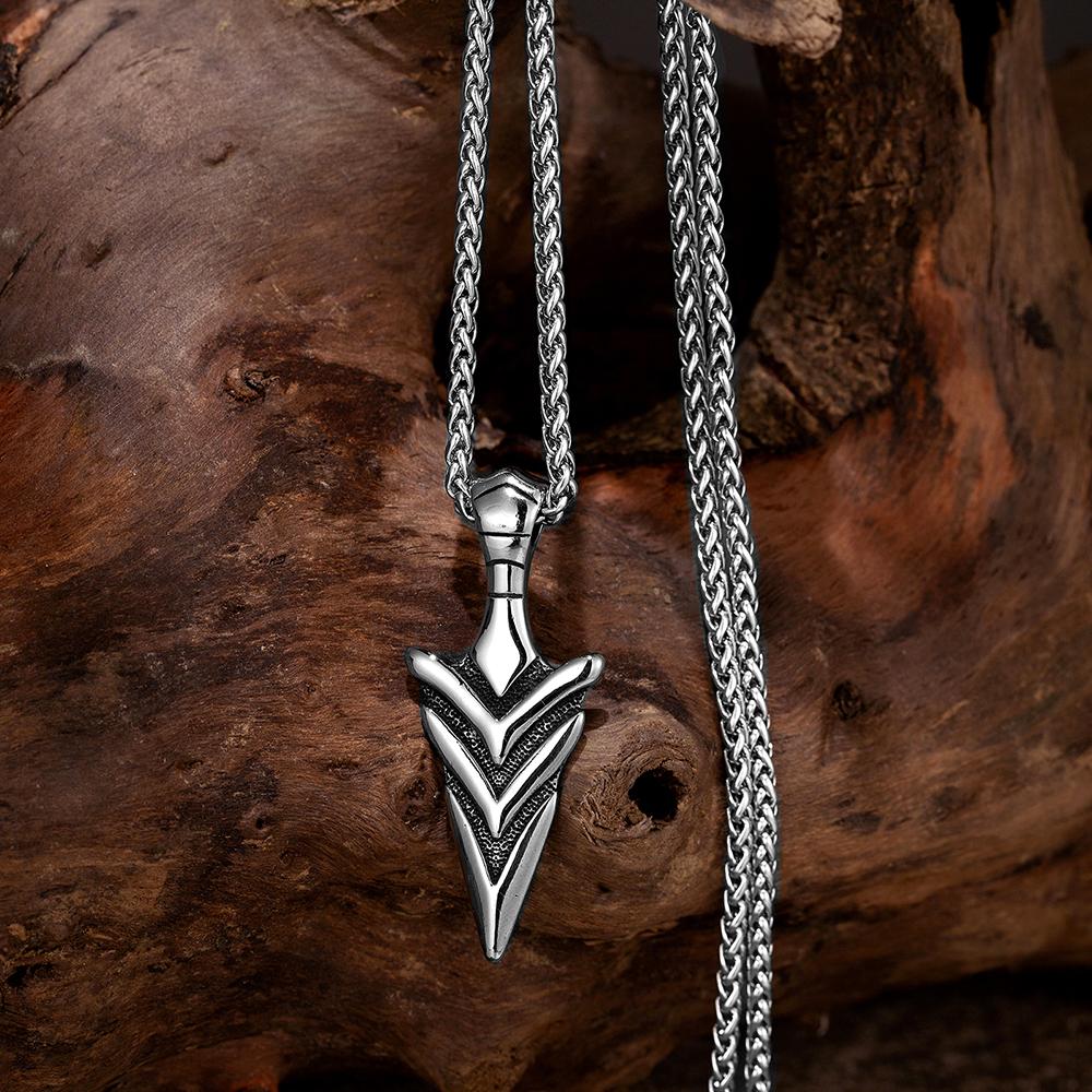 Norse Mythology Odins Spear Gungnir Necklace Men Viking Stainless Steel Pendant Scandinavian Amulet Jewelry