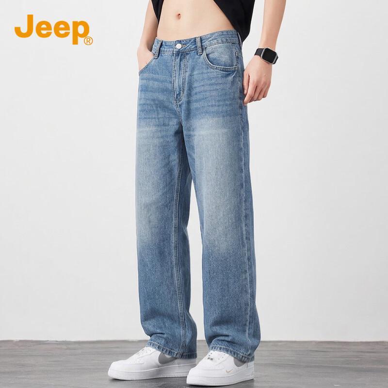 JEEP Men s Loose Straight Lyocell Summer Jeans 34