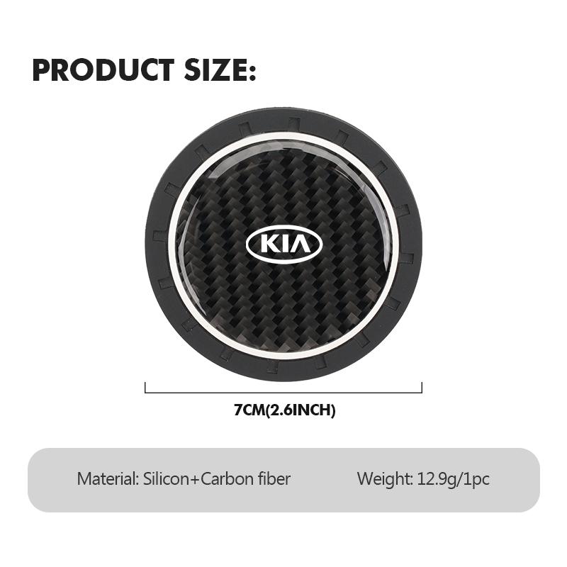 GWXN5 1/2pcs Car Silicone Coasters Water Cup Pads Non-Slip Mats For KIA Rio K5 K2 Sportage Ceed Sorento Picanto Stinger Soul
