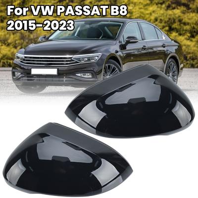 უკანა ხედვის სარკის თავსახური VW PASSAT B8 2015 2016 2017 2018 - პრიალა შავი გვერდითი სარკის თავსახური მანქანის აქსესუარები