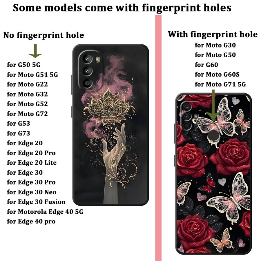 Gothic Butterfly Phone Cover Case for Motorola Moto G22 Edge40 Edge 20 Pro 30 Lite G32 G71 G51 G73 G52 G50 G60s G53 G30