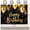 1pc Birthday Glitter Balloon Durable Hanging Banner Golden Polyester
