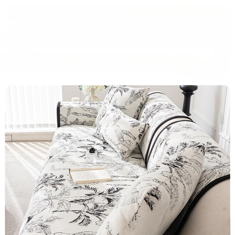 Cuscino per divano in ciniglia Moderno Semplice Quattro Stagioni Universale Antiscivolo Tutto compreso Universale Copridivano Tutto compreso