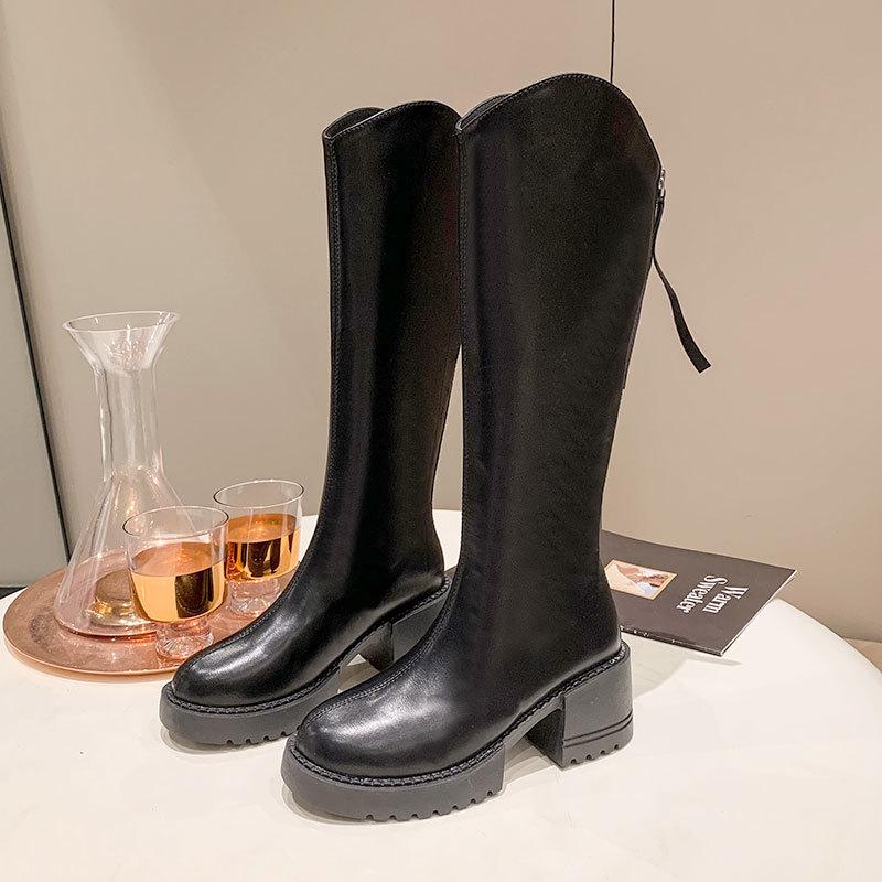 Small thick-soled boots women's autumn new models, but knee-high knight boots long boots women's autumn and winter boots