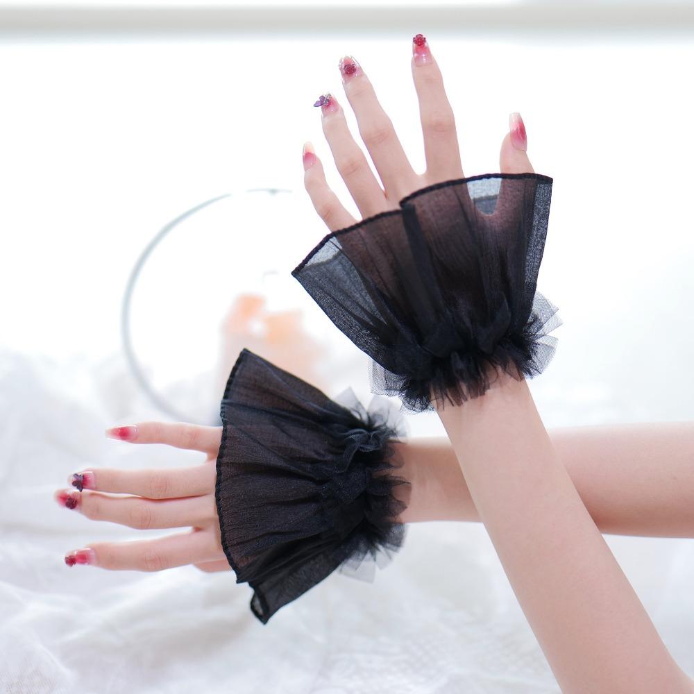 New Removable Flared Cuffs Tulle White False Sleeve Ornaments Detachable Sleeves Cuffs Nail Art Accessories