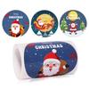 Christmas Stickers Label Round Christmas Tags- Self-Adhesive Merry Christmas Stickers Envelope Seals- Stickers for Card