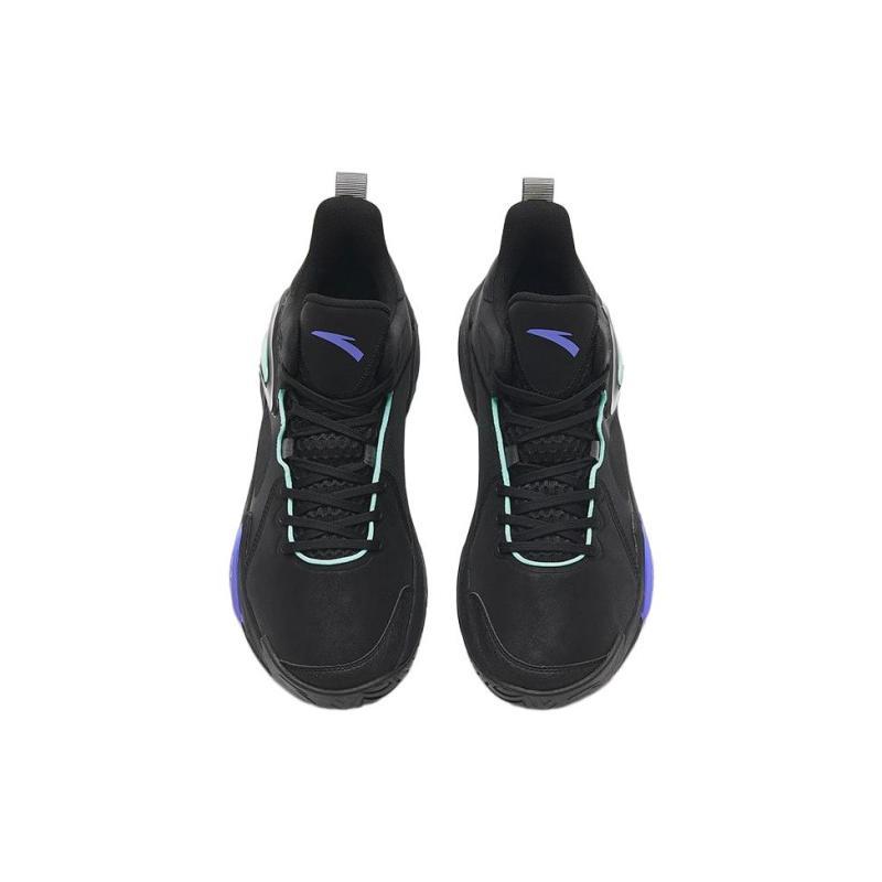 Anta Airspace 4 Slip Resistant Abrasion Resistant Low top Basketball Shoes Men's Black Sneakers 912321608S-4