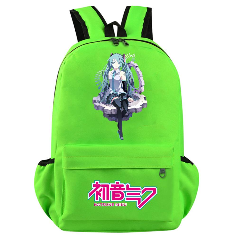 Anime Kreslený Batoh s Potiskem Hatsune Miku pro Teenagera Studenta Dívku Chlapce Školní Taška Velkokapacitní Vodotěsná Cestovní Taška Dárek