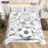 White Black Football Bedding Set Ball Sports Bed Linen Double Queen King Twin Full Size Boys Teens Soccer Duvet Cover Set Gifts