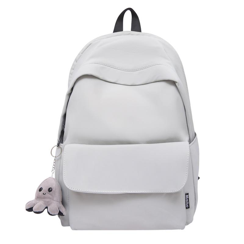 Mochila Leve de Grande Capacidade Unissex para Estudantes: Cor Sólida Simples, Cabe em Laptops, Perfeito para a Faculdade e o Ensino Médio.