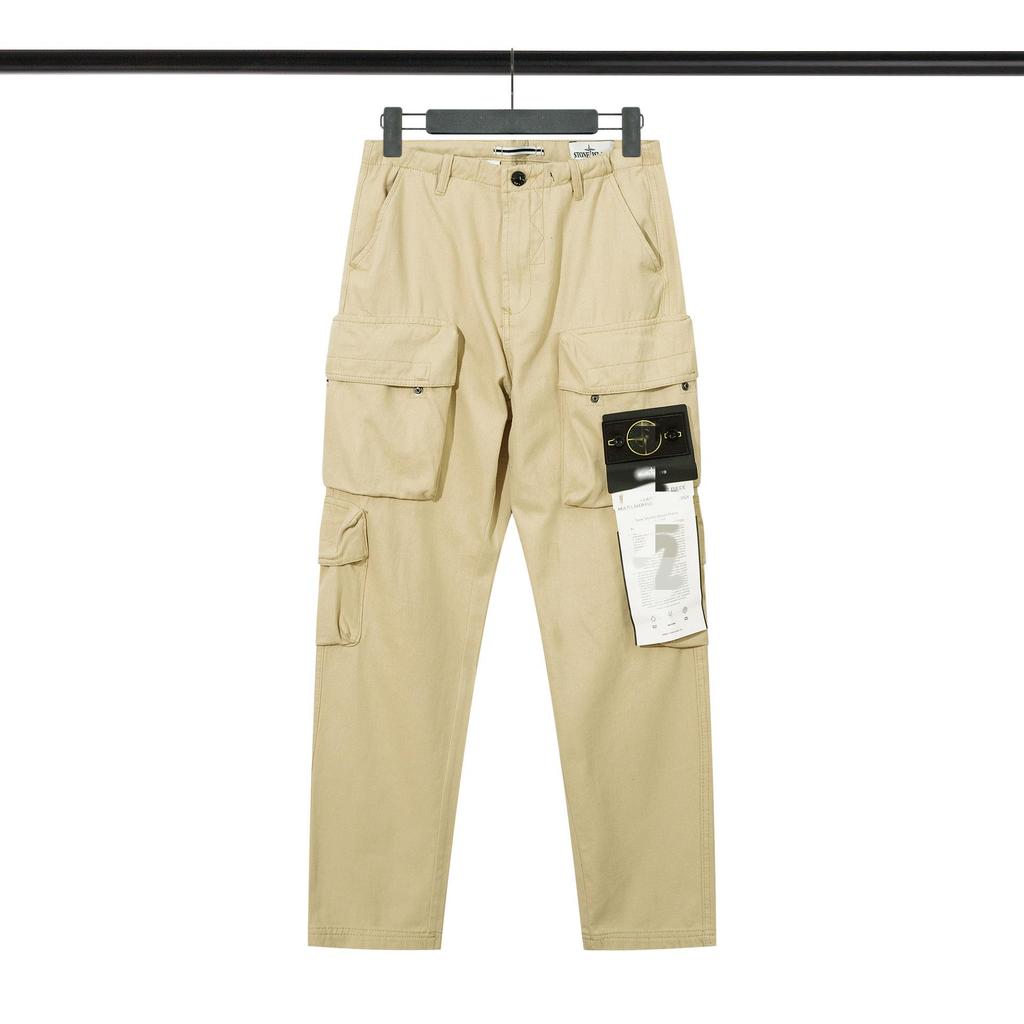 Stone Washed Casual European & American Four-Pocket Loose Solid Color Overalls
