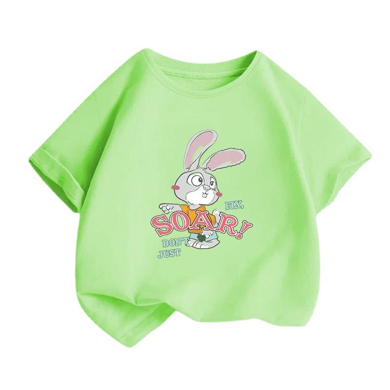 Summer Children's Printed T-shirt Boys' Trendy Girls' Tops Bottoming 100 Cotton