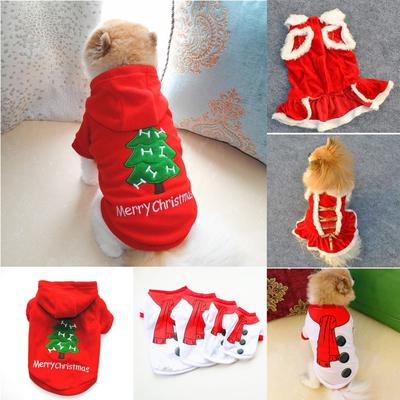 Merry Christmas Christmas Costume Santa Claus Pet Clothes Cat Vest Dog Jumpsuit Puppy Hoodie