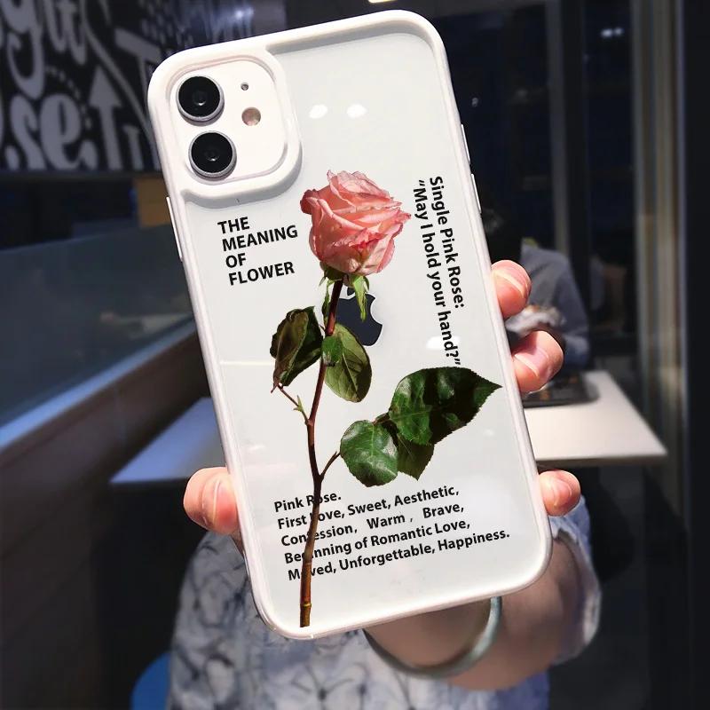 

Cute Transparent Soft TPU Phone Case for IPhone 13 Pro Max 14 15 XR X XS Max 12 11 7 8 Plus Graceful White Rose Printing Cover iPhone XS MAX