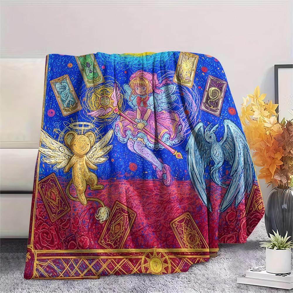 Cardcaptor Sakura Print Flannel Blanket, Ultra Soft High Quality All Seasons Warm Throw, Home Decor Cozy Blanket, Perfect Christmas Gift